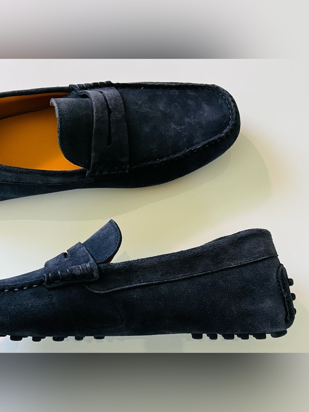Greats Corsa Driver Hand Sewn Penny Loafers Navy Suede Leather Moccasin Men’s 11 - Picture 11 of 12